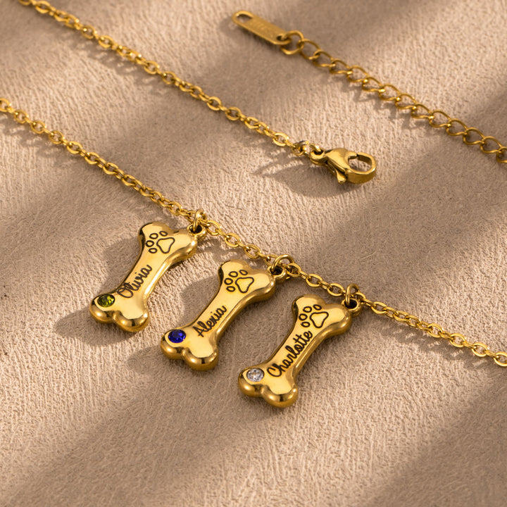 Olivenorma Custom Stainless Steel Dog Bone Birthstone Necklace - image 10