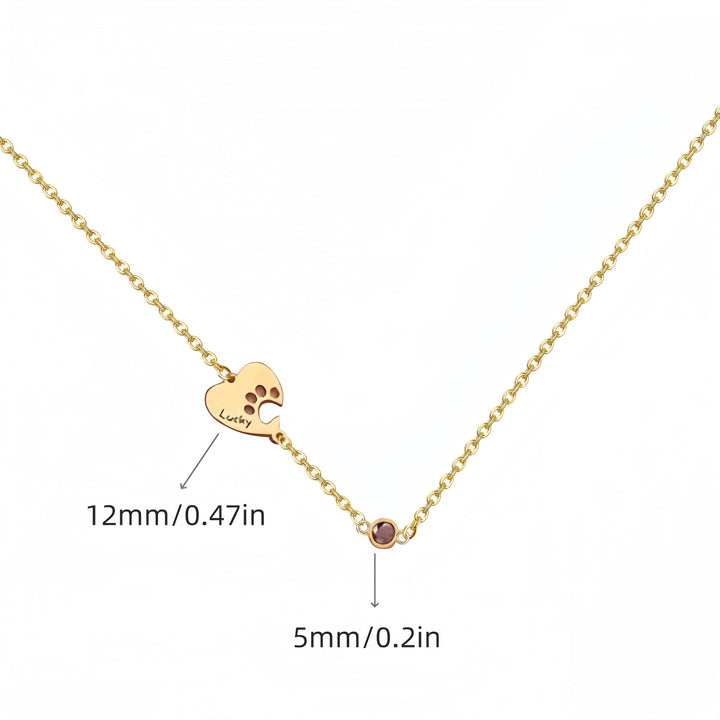 Olivenorma Custom Hollow Heart Dog Paw Birthstone Necklace - image 12