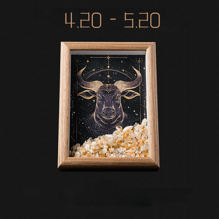 Olivenorma Natural Gravel Zodiac Photo Frame Decoration - Taurus-Citrine - image 7