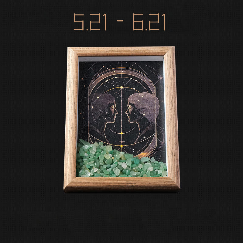 Olivenorma Natural Gravel Zodiac Photo Frame Decoration - Gemini-Green Aventurine - image 9