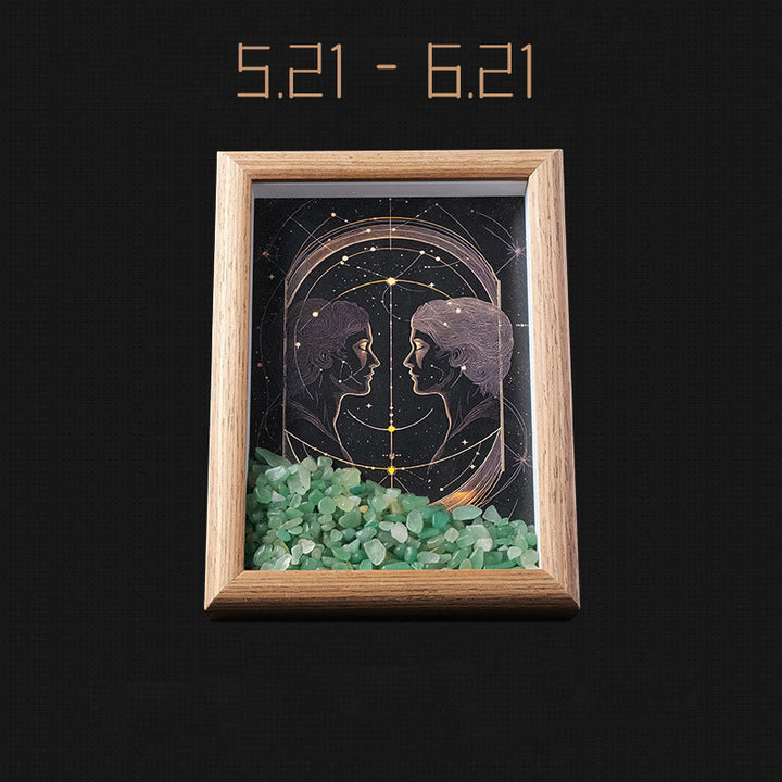 Olivenorma Natural Gravel Zodiac Photo Frame Decoration - Gemini-Green Aventurine - image 9