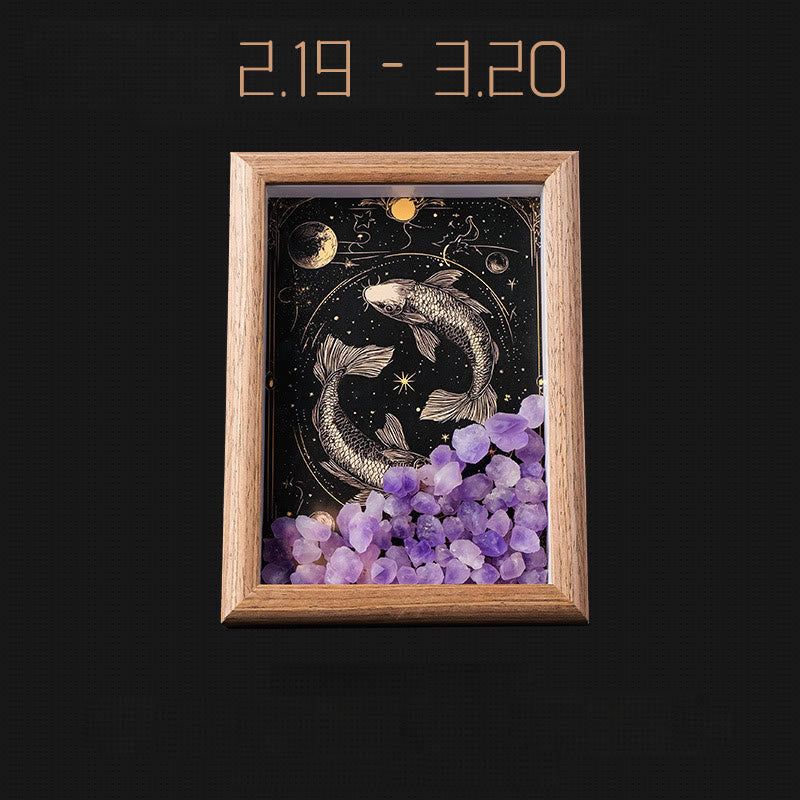 Olivenorma Natural Gravel Zodiac Photo Frame Decoration - Pisces-Amethyst - image 3