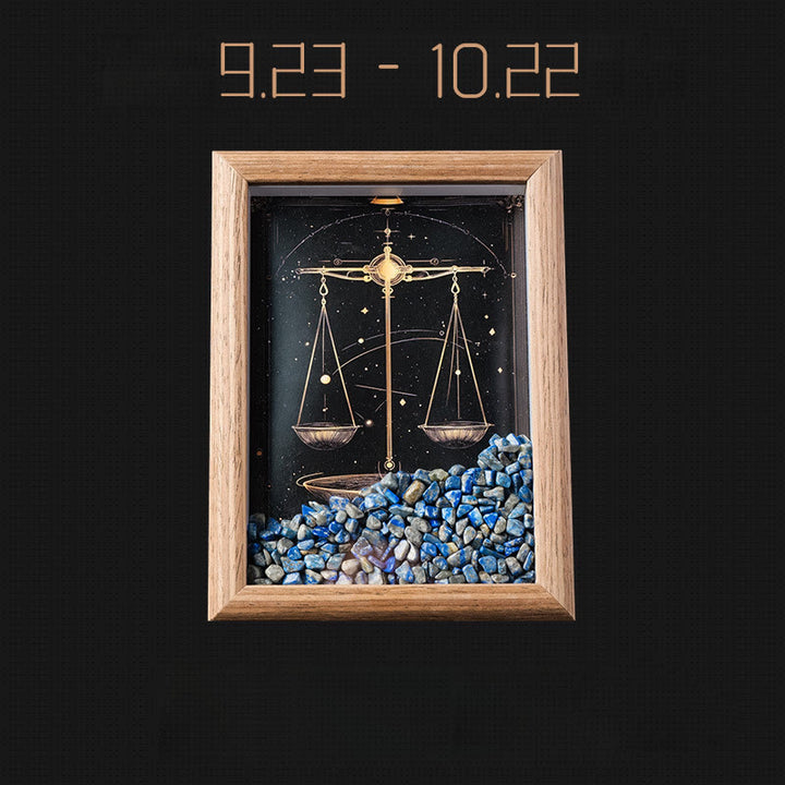 Olivenorma Natural Gravel Zodiac Photo Frame Decoration - Libra-Lapis Lazuli - image 17