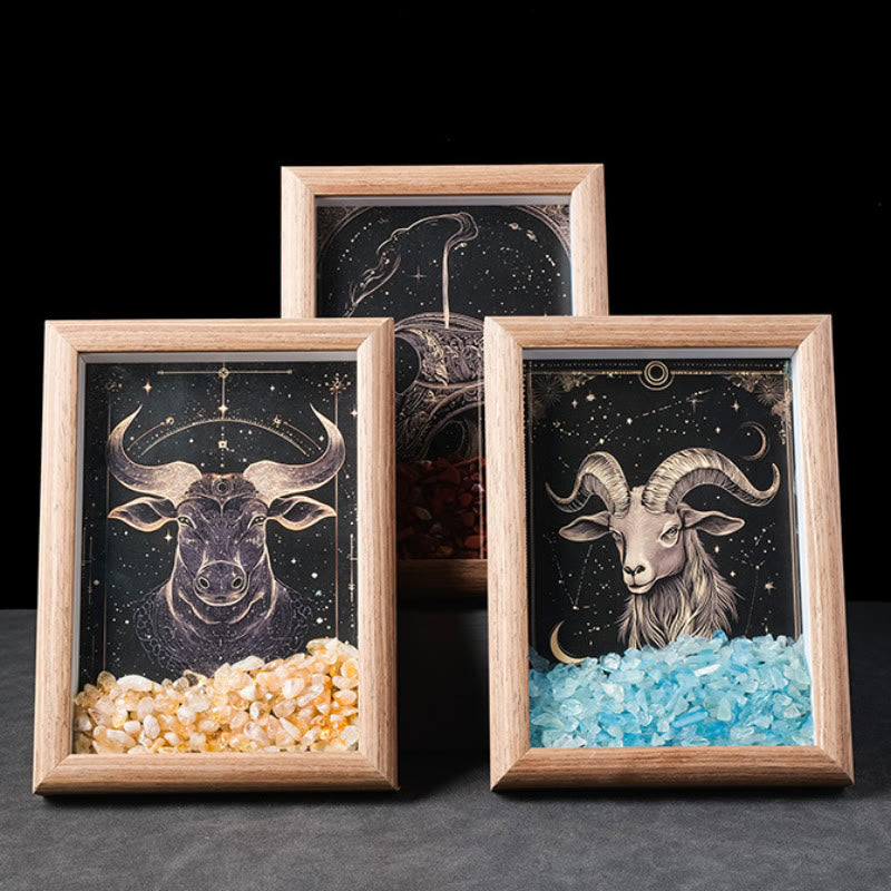 Olivenorma Natural Gravel Zodiac Photo Frame Decoration - image 0