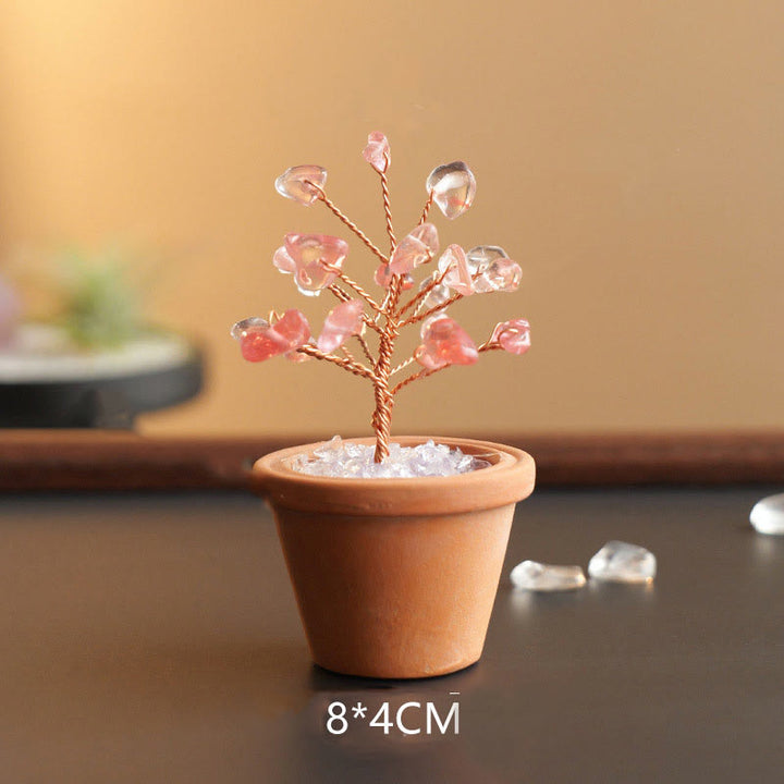 Olivenorma Natural Gravel Fortune Tree In Ceramic Pot Decoration - Red Smelting Quartz - image 13