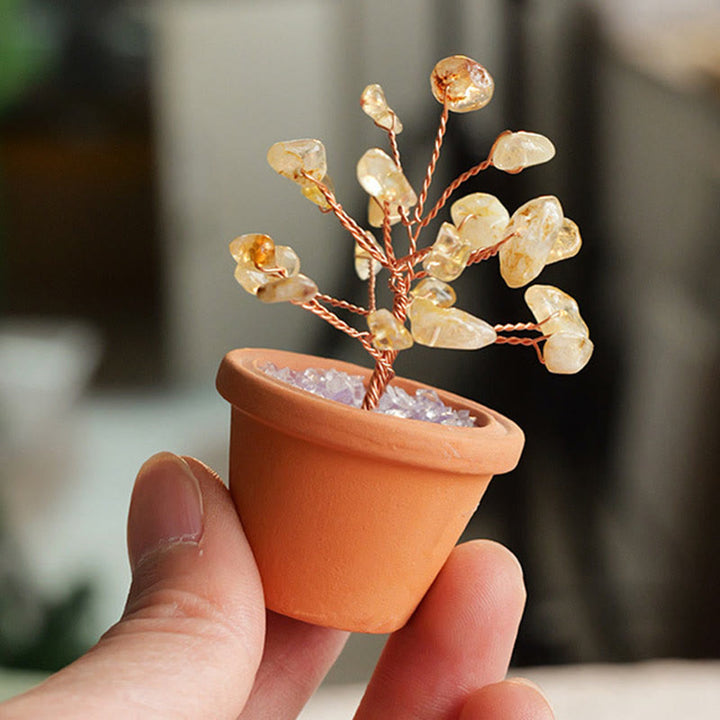 Olivenorma Natural Gravel Fortune Tree In Ceramic Pot Decoration - image 5