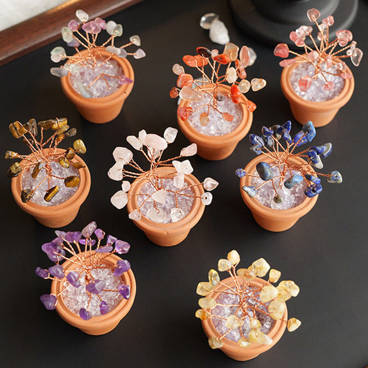 Olivenorma Natural Gravel Fortune Tree In Ceramic Pot Decoration - image 21