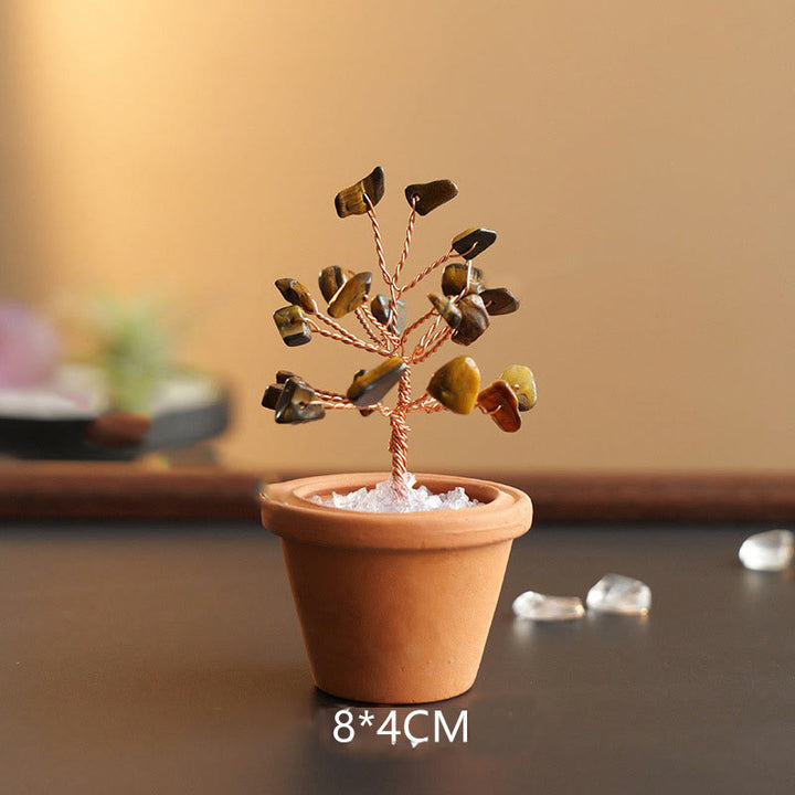 Olivenorma Natural Gravel Fortune Tree In Ceramic Pot Decoration - Tiger Eye - image 17