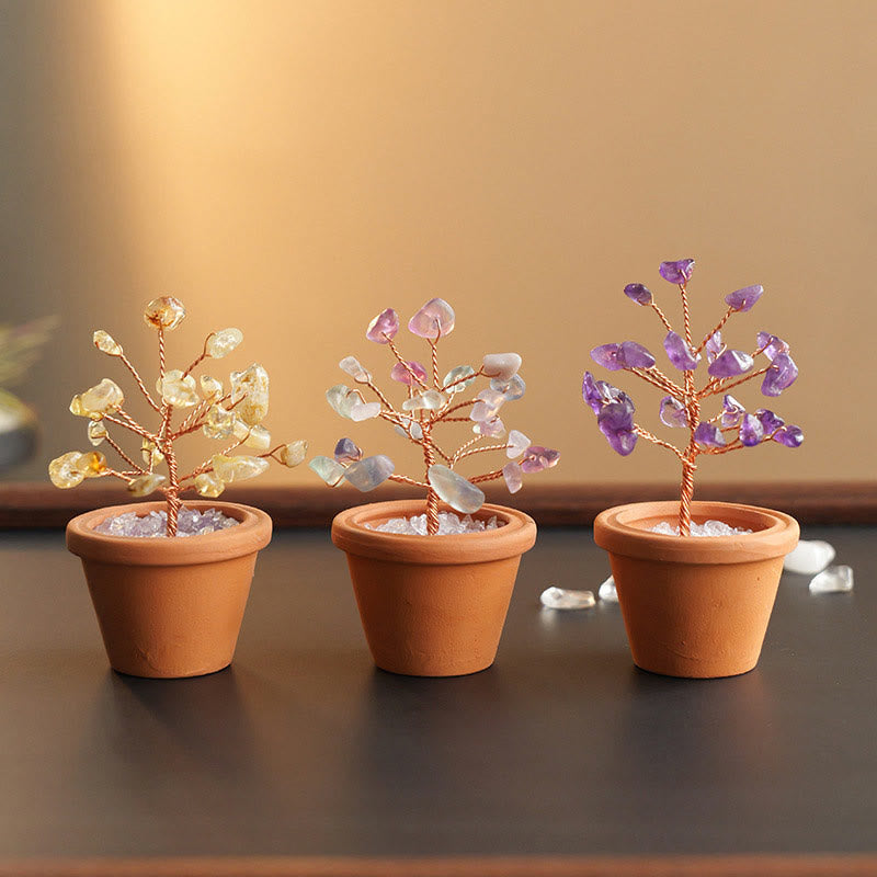 Olivenorma Natural Gravel Fortune Tree In Ceramic Pot Decoration - image 0