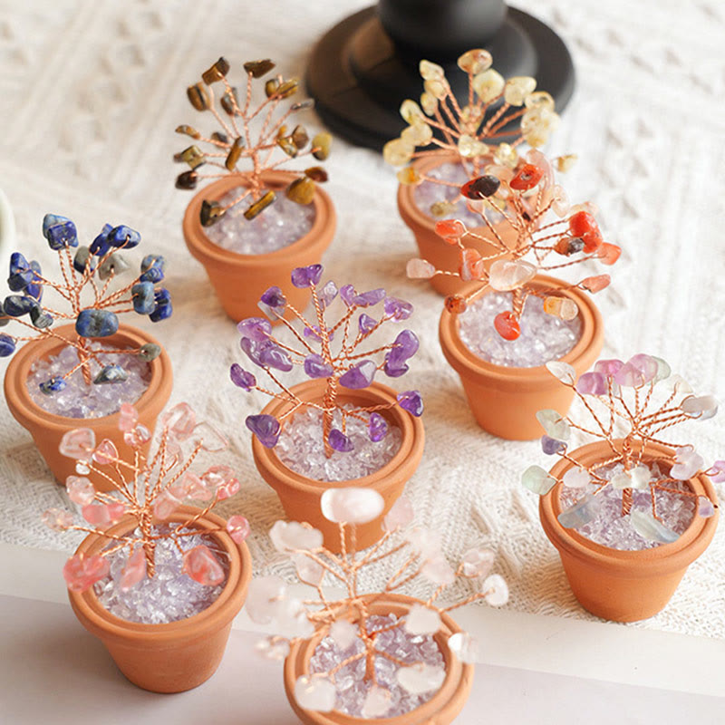 Olivenorma Natural Gravel Fortune Tree In Ceramic Pot Decoration - image 1