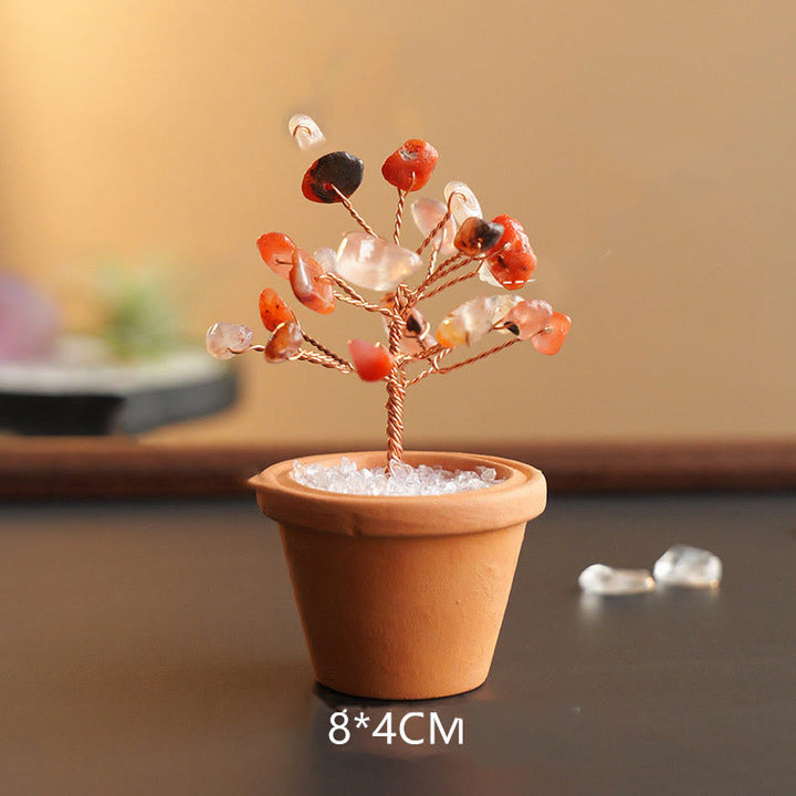Olivenorma Natural Gravel Fortune Tree In Ceramic Pot Decoration - Red Agate - image 11