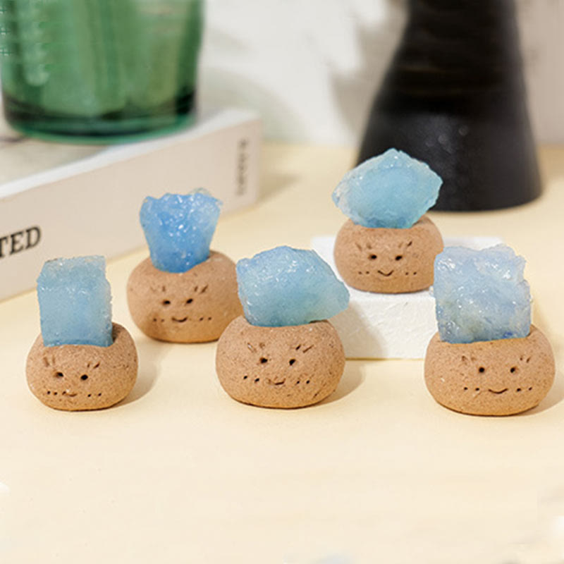 Olivenorma Natural Aquamarine Small Bean Decoration - image 2