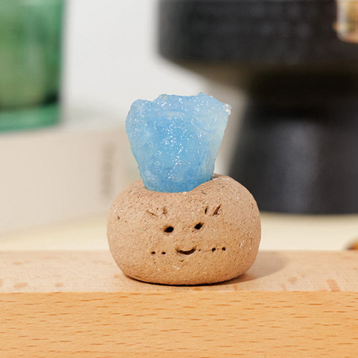 Olivenorma Natural Aquamarine Small Bean Decoration - image 3