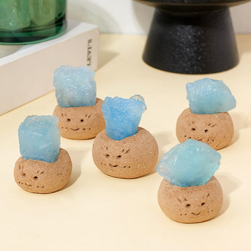 Olivenorma Natural Aquamarine Small Bean Decoration - image 7