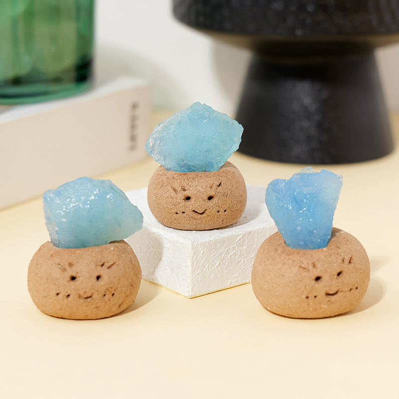 Olivenorma Natural Aquamarine Small Bean Decoration - image 6