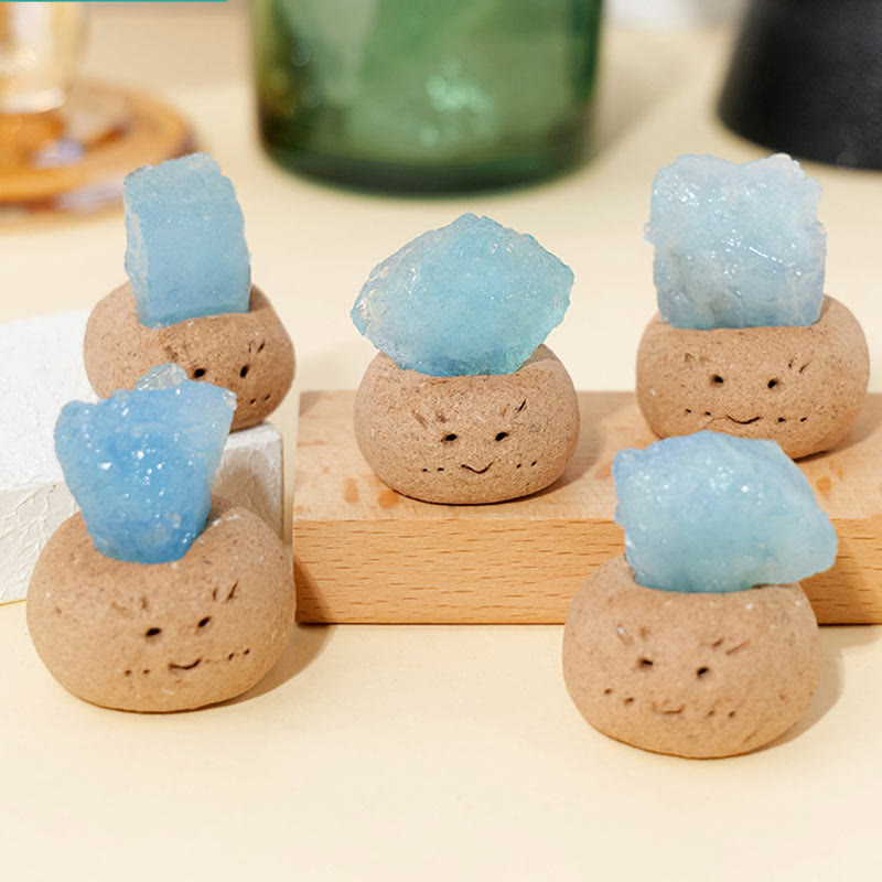 Olivenorma Natural Aquamarine Small Bean Decoration - image 4