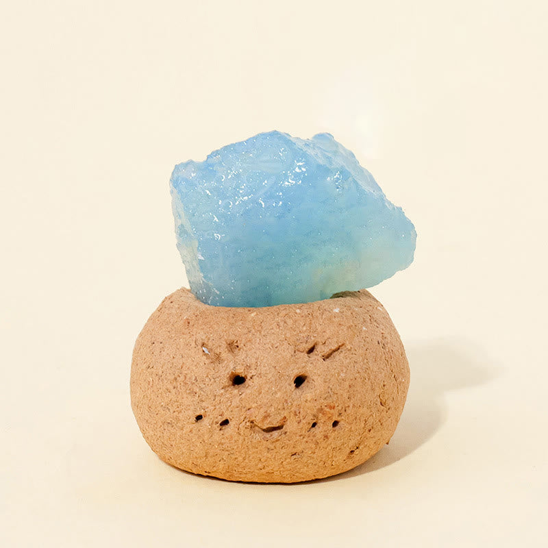 Olivenorma Natural Aquamarine Small Bean Decoration - image 9