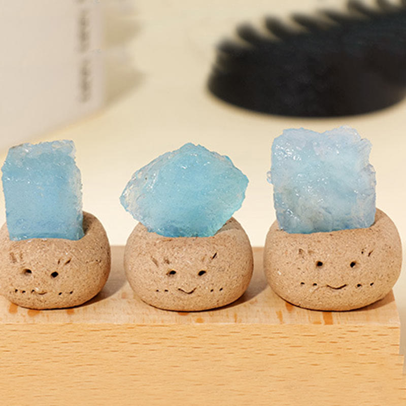 Olivenorma Natural Aquamarine Small Bean Decoration - image 8