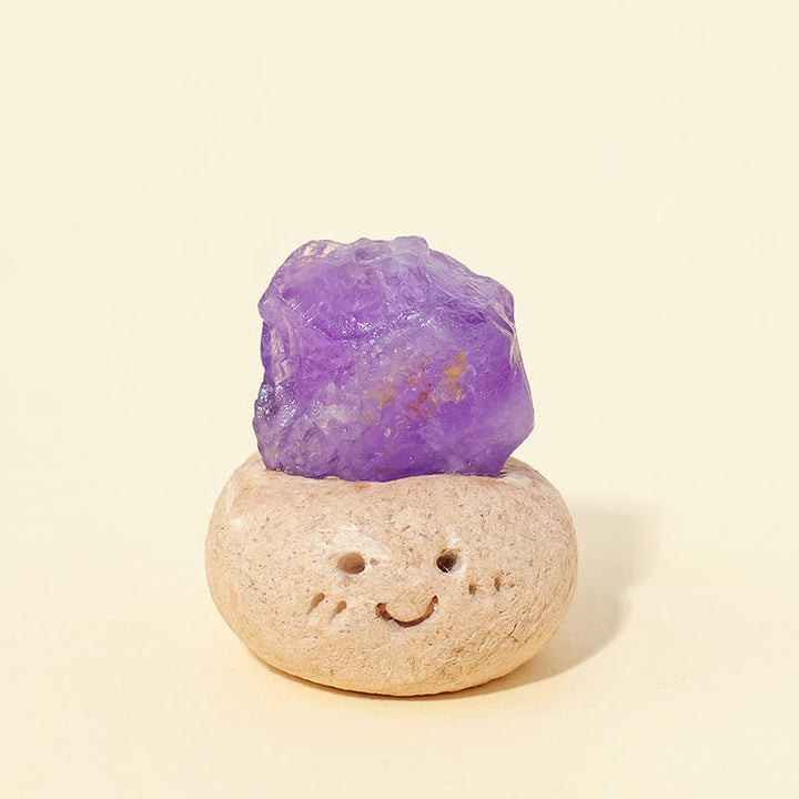 Olivenorma Natural Irregular Crystal Small Bean Decoration - Amethyst - image 2