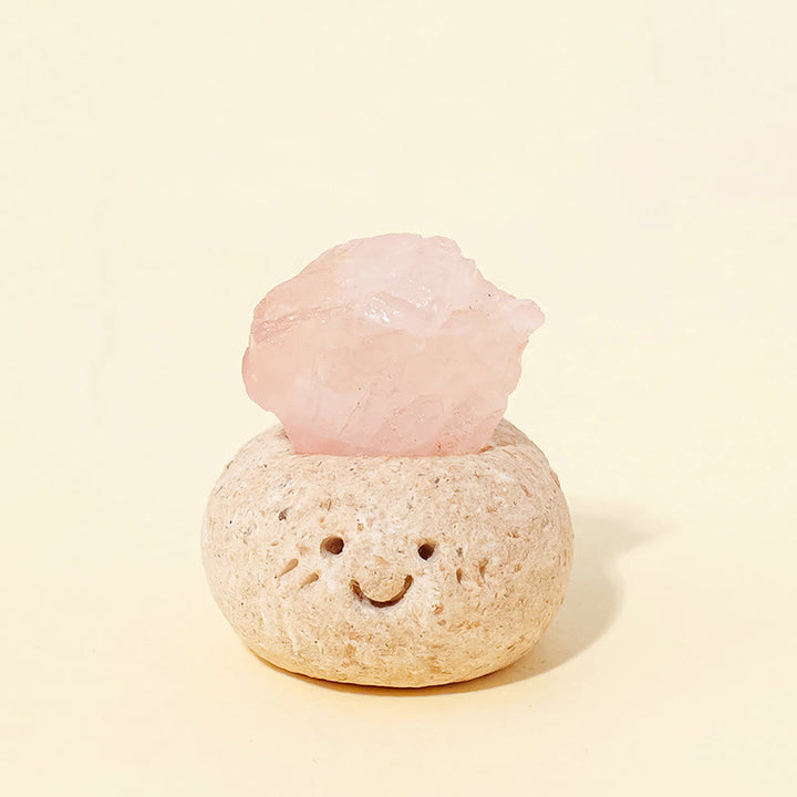 Olivenorma Natural Irregular Crystal Small Bean Decoration - Rose Quartz - image 13