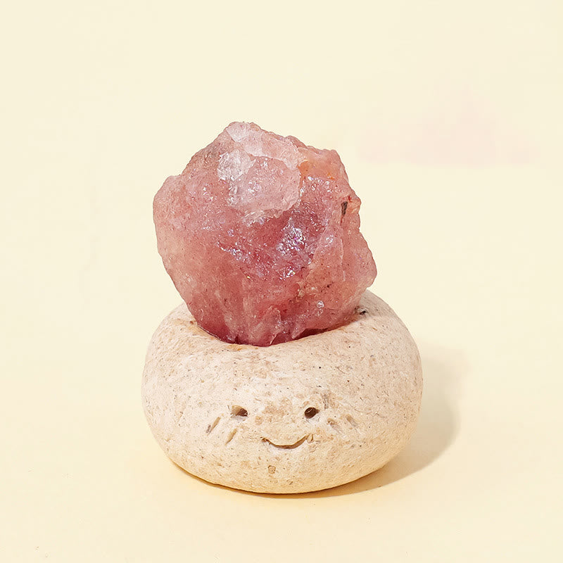 Olivenorma Natural Irregular Crystal Small Bean Decoration - Strawberry Quartz - image 17