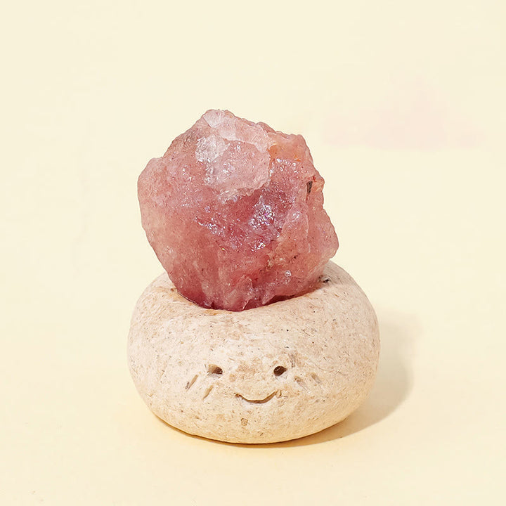 Olivenorma Natural Irregular Crystal Small Bean Decoration - Strawberry Quartz - image 17
