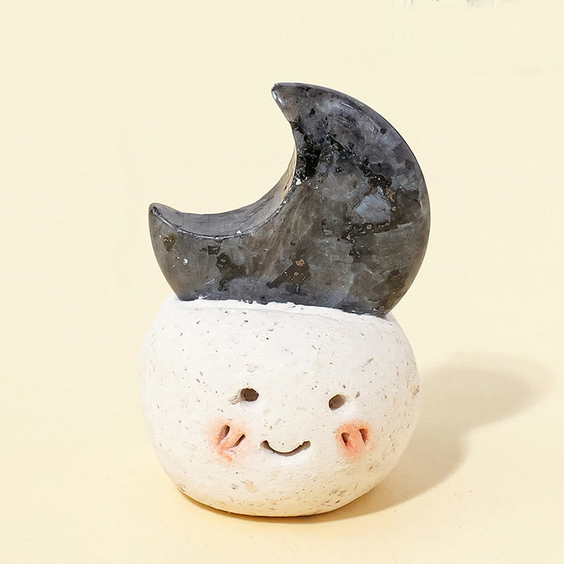 Olivenorma Natural Crystal Moon Cut Small Bean Decoration - Anthophyllite - image 21