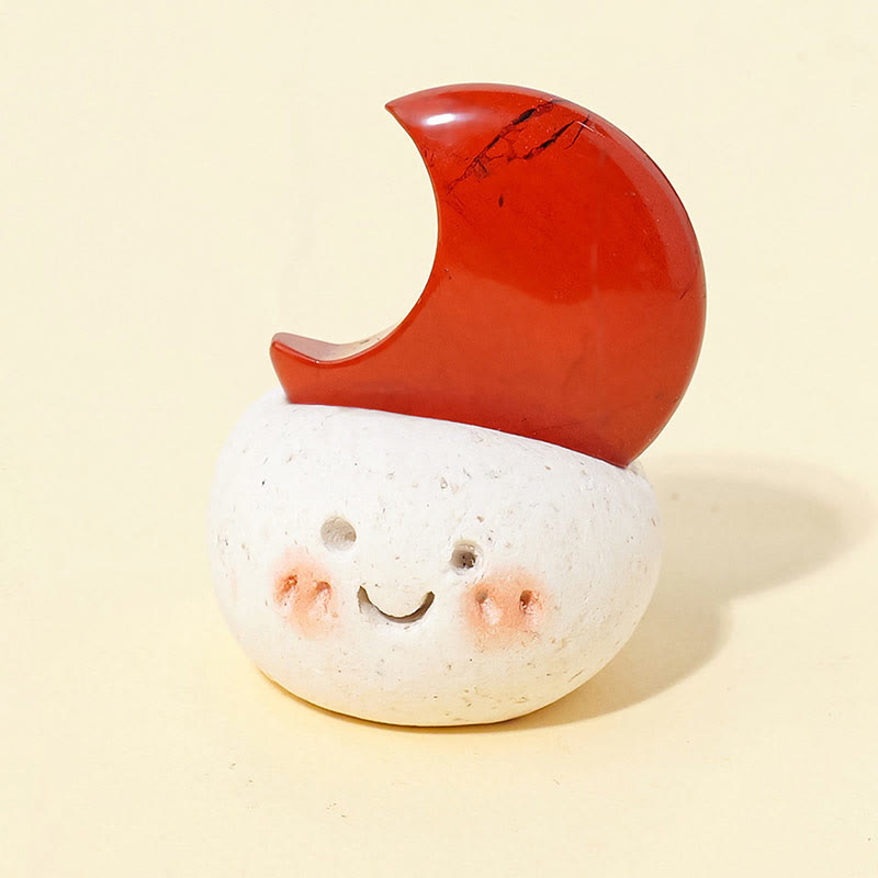 Olivenorma Natural Crystal Moon Cut Small Bean Decoration - Red Jasper - image 12