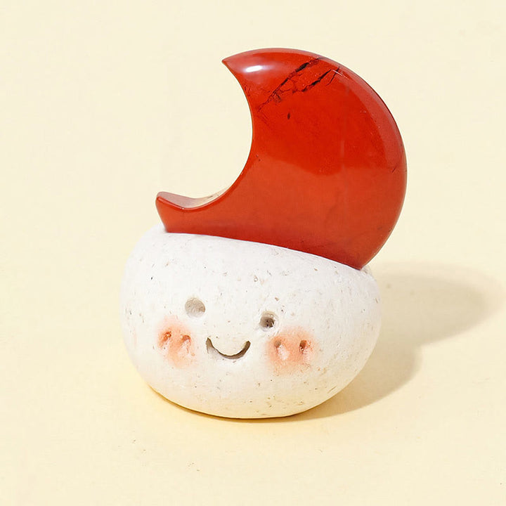 Olivenorma Natural Crystal Moon Cut Small Bean Decoration - Red Jasper - image 12