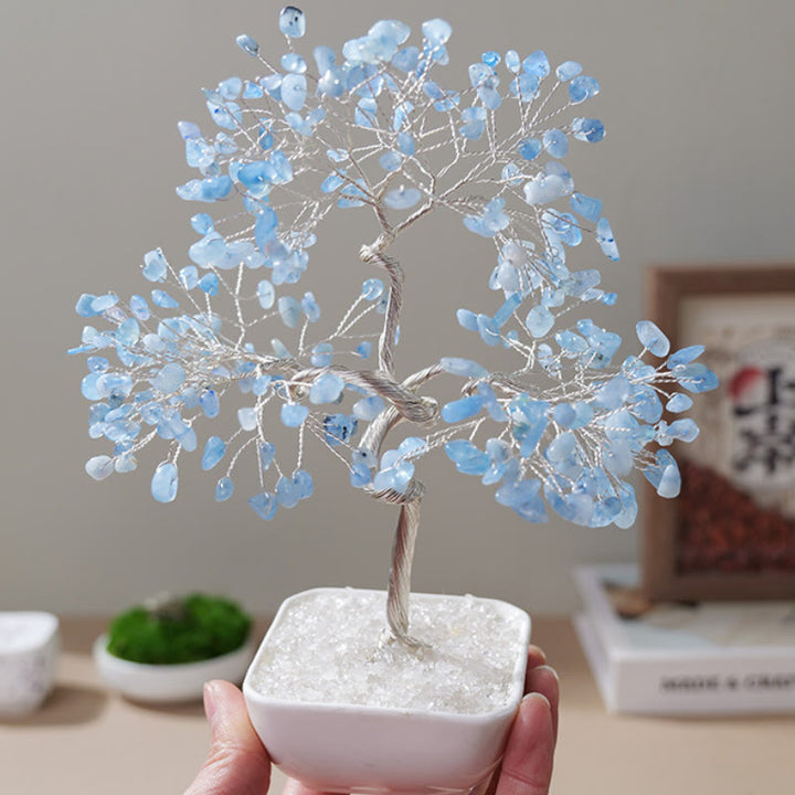Olivenorma Natural Aquamarine Ceramic Base Feng Shui Tree - image 1