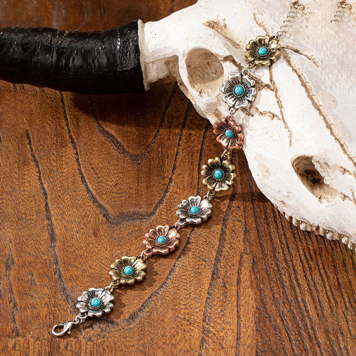 Olivenorma Bohemian Style Turquoise Metal Bracelet - Turquoise 1 - image 1