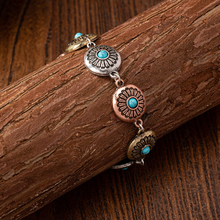 Olivenorma Bohemian Style Turquoise Metal Bracelet - Turquoise 2 - image 2