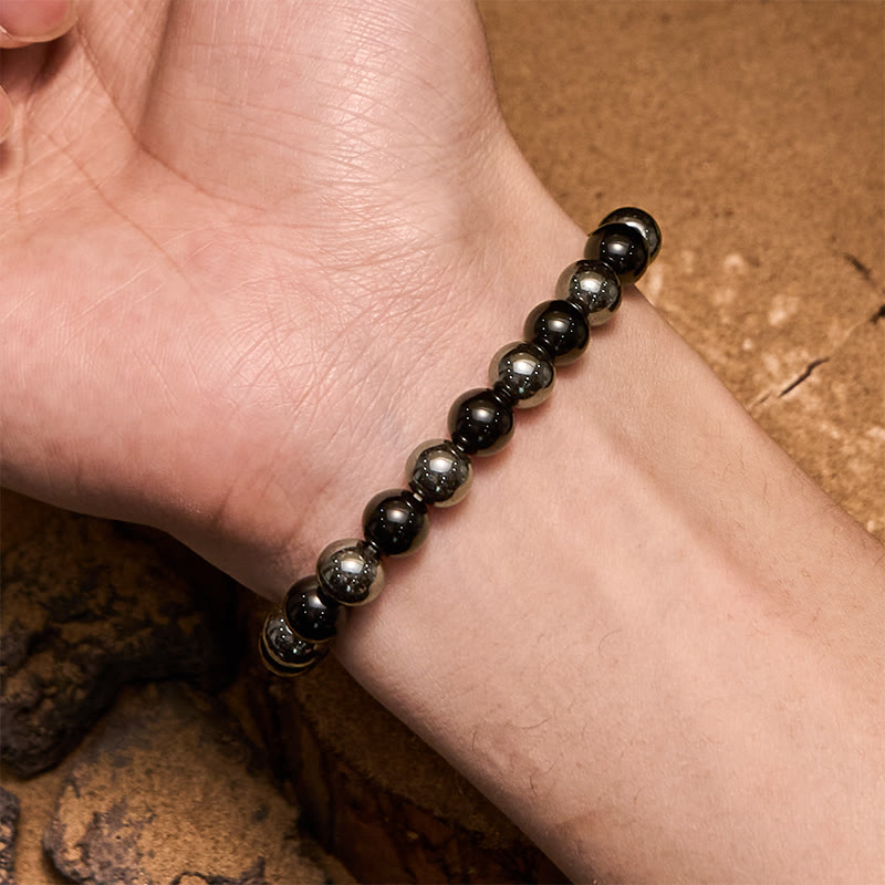 Olivenorma 8mm Hematite Obsidian Beads Men Bracelet - image 1