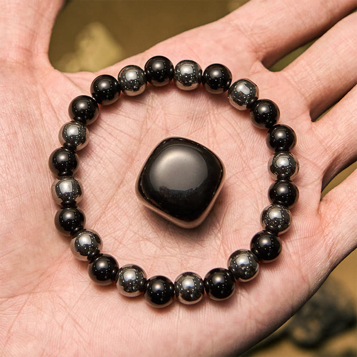 Olivenorma 8mm Hematite Obsidian Beads Men Bracelet - image 2