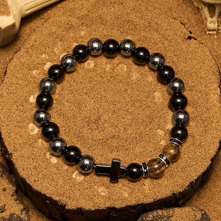 Olivenorma 8mm Hematite Obsidian Tiger Eye Beads Men Bracelet - image 4