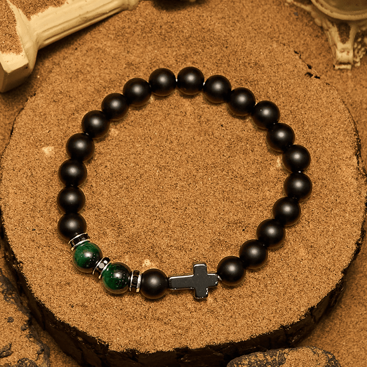 Olivenorma 8mm Hematite Obsidian Tiger Eye Beads Men Bracelet - image 9