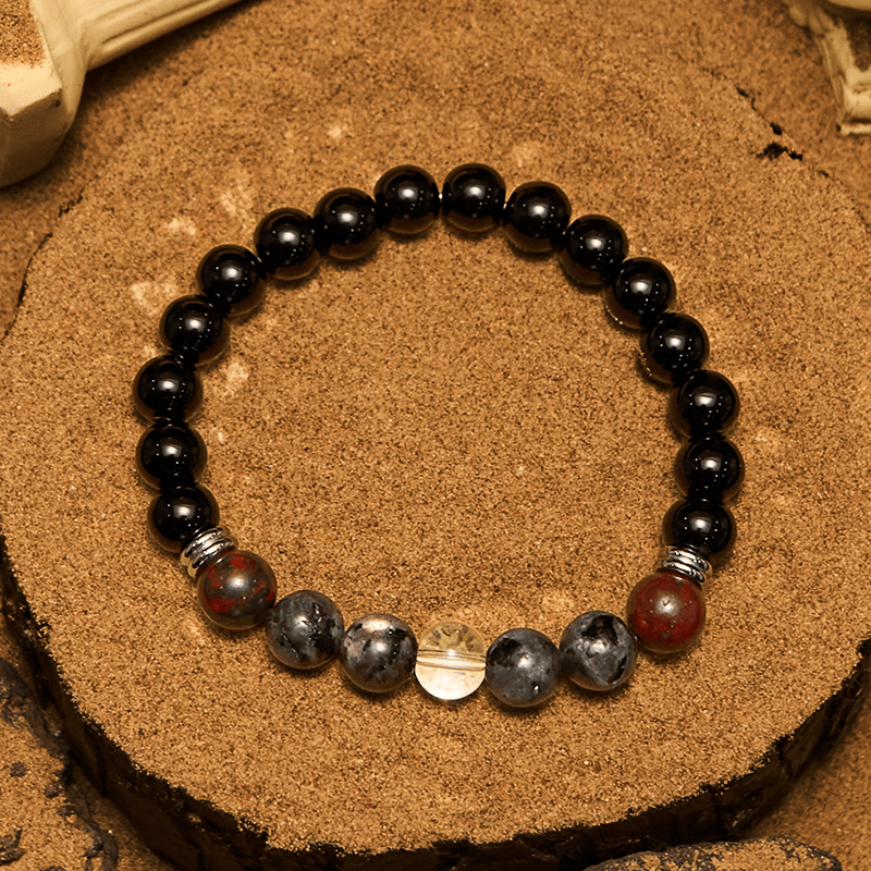 Olivenorma Mahogany Obsidian Labradorite Beads Men Bracelet - image 4