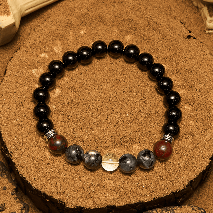 Olivenorma Mahogany Obsidian Labradorite Beads Men Bracelet - image 4