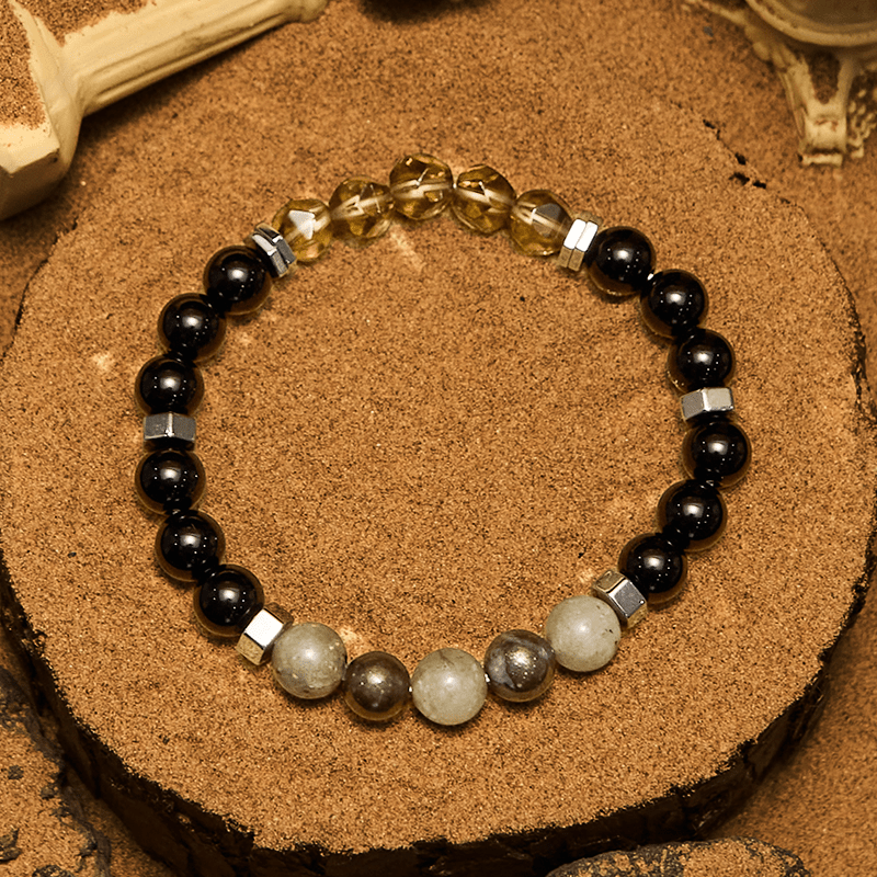 Olivenorma Labradorite Obsidian Smoky Quartz Beaded Bracelet - image 5