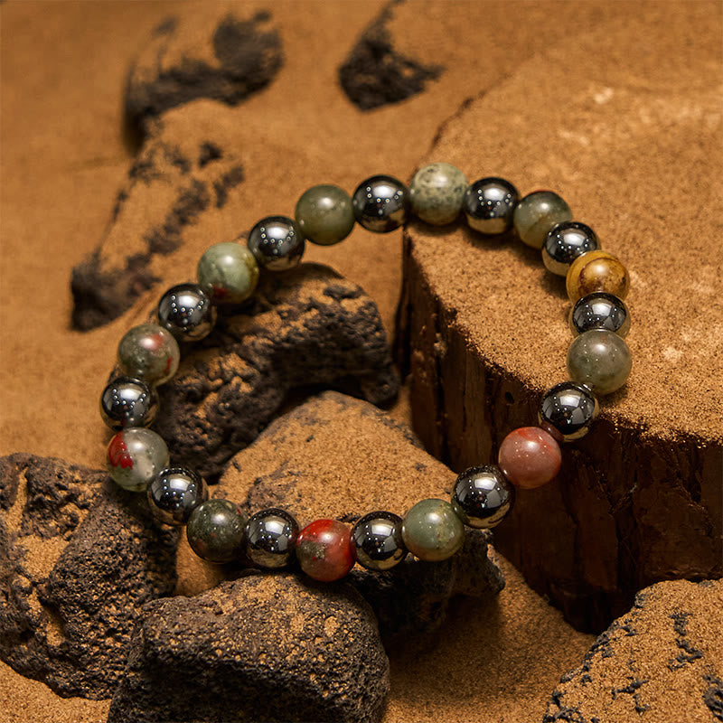 Olivenorma Dragon Blood Stone Hematite Beads Bracelet - image 3