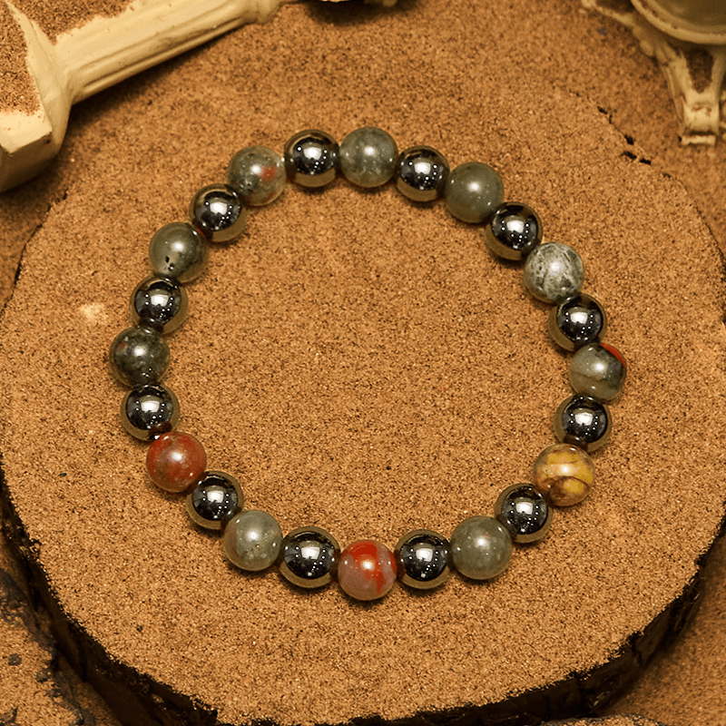 Olivenorma Dragon Blood Stone Hematite Beads Bracelet - image 4