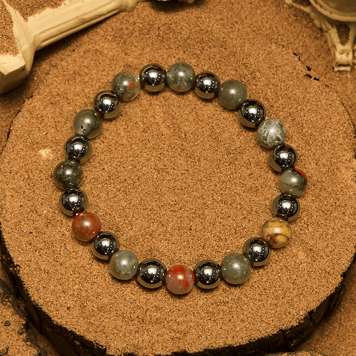 Olivenorma Dragon Blood Stone Hematite Beads Bracelet - image 4
