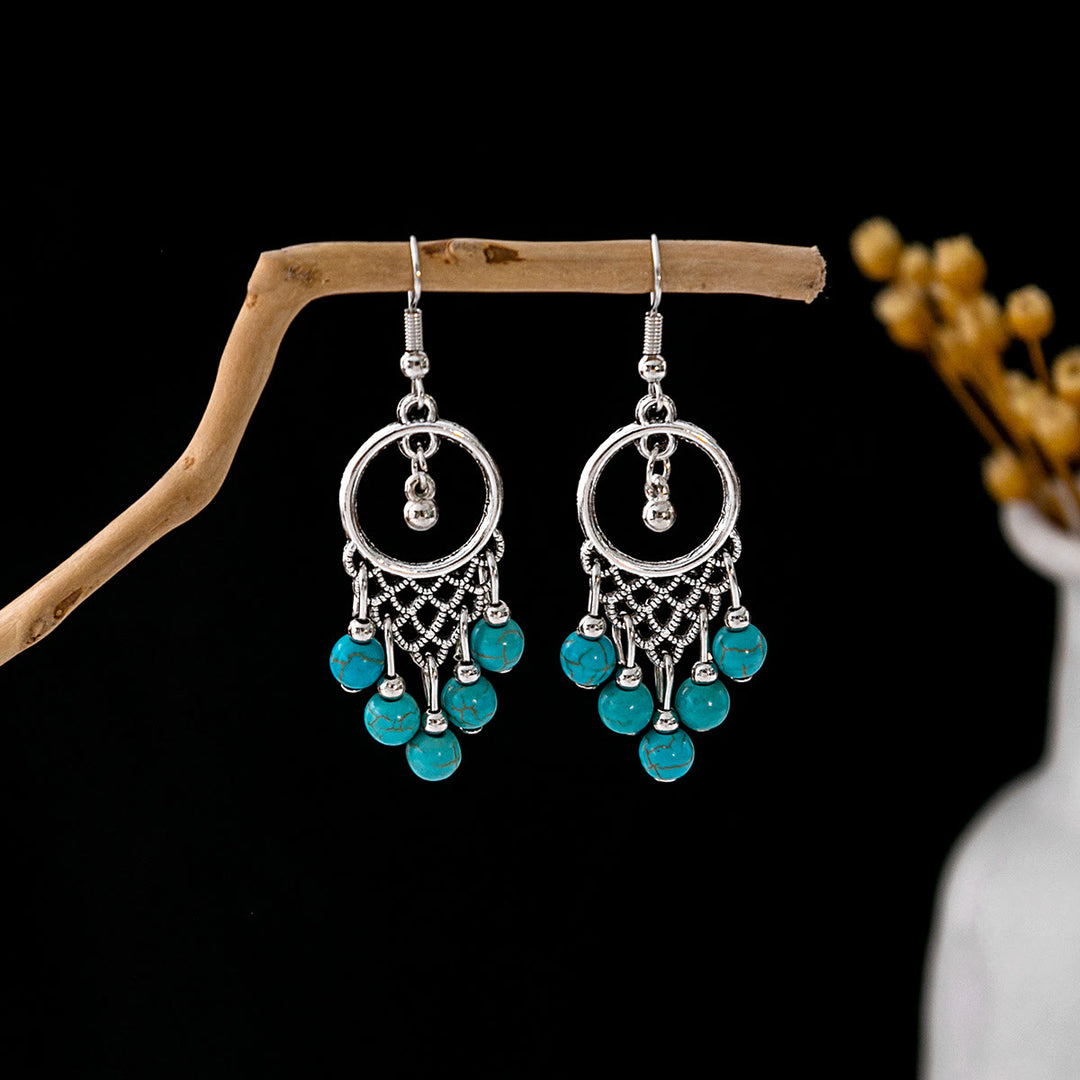 Olivenorma Retro Ethnic Style Bohemian Tassel Turquoise Earrings - Style 8 - image 8