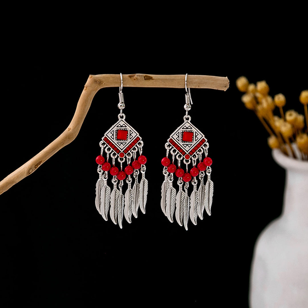 Olivenorma Retro Ethnic Style Bohemian Tassel Turquoise Earrings - Style 10 - image 10