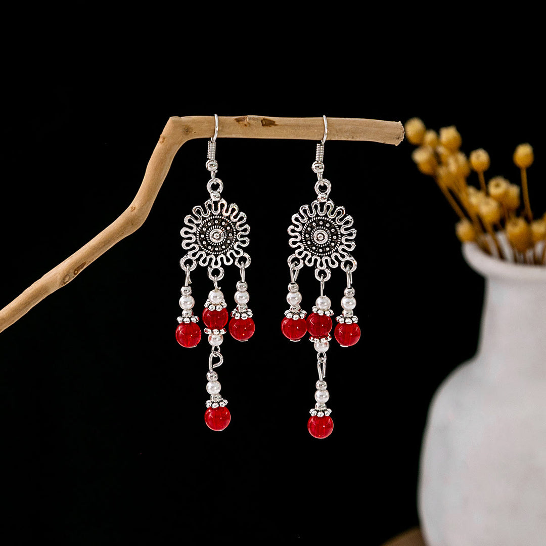 Olivenorma Retro Ethnic Style Bohemian Tassel Turquoise Earrings - Style 2 - image 2