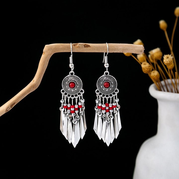 Olivenorma Retro Ethnic Style Bohemian Tassel Turquoise Earrings - Style 12 - image 12