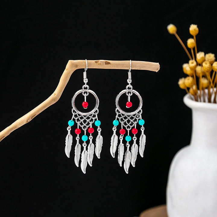 Olivenorma Retro Ethnic Style Bohemian Tassel Turquoise Earrings - Style 16 - image 16