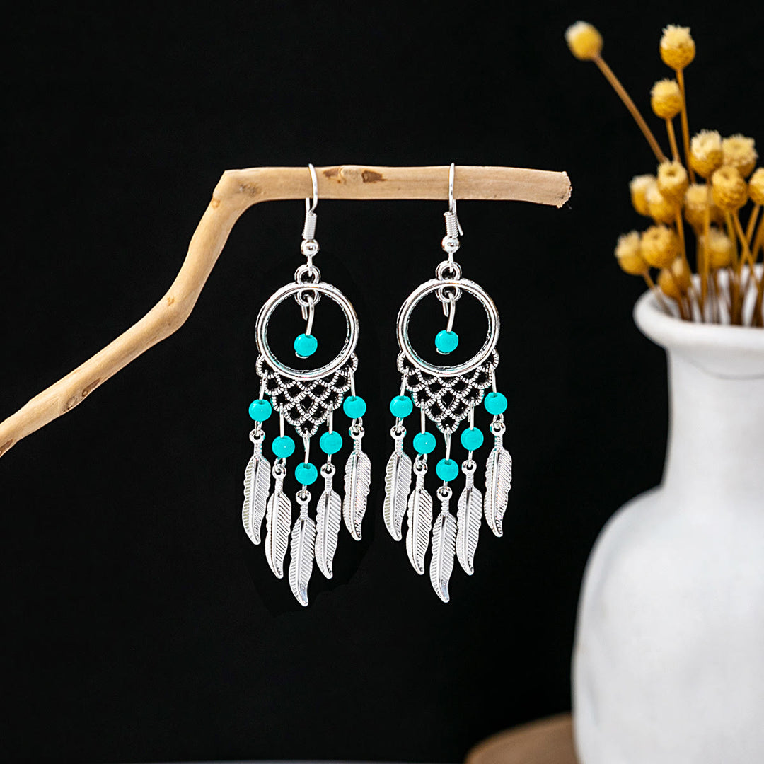 Olivenorma Retro Ethnic Style Bohemian Tassel Turquoise Earrings - Style 15 - image 15