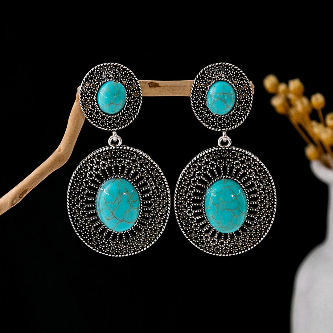 Olivenorma Retro Ethnic Style Bohemian Tassel Turquoise Earrings - Style 26 - image 26