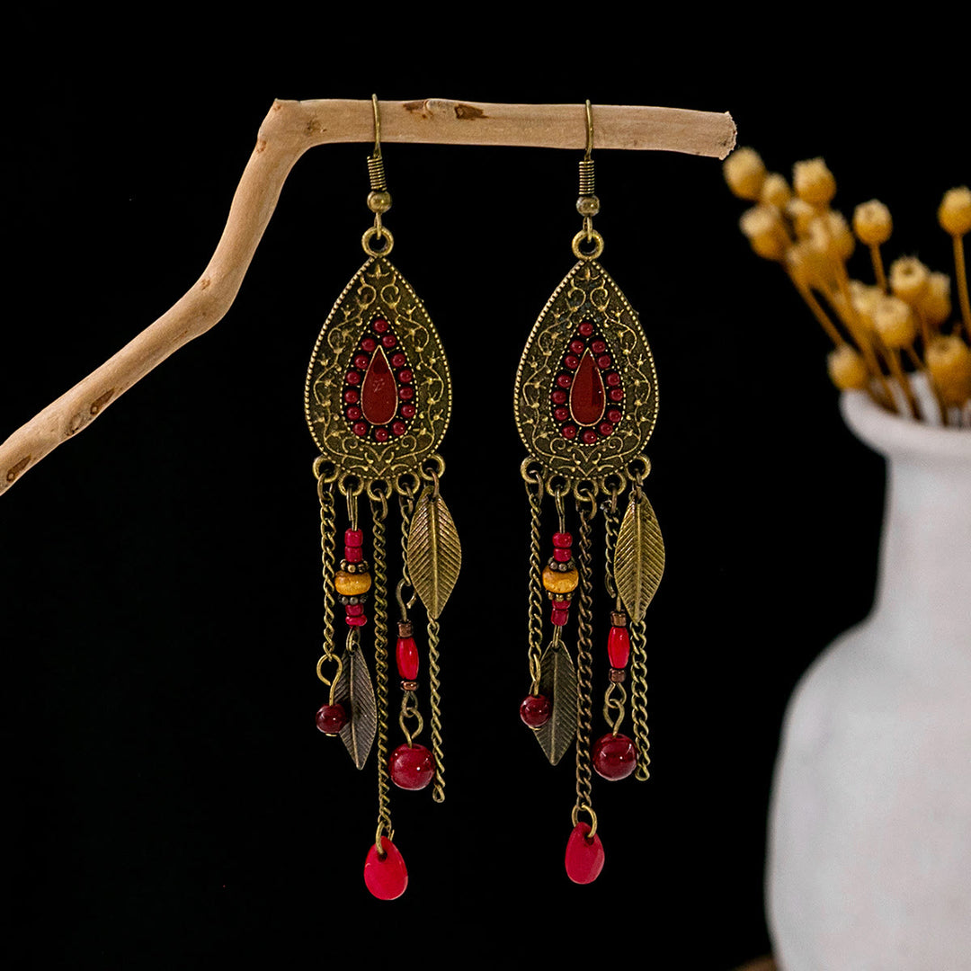 Olivenorma Retro Ethnic Style Bohemian Tassel Turquoise Earrings - Style 29 - image 29